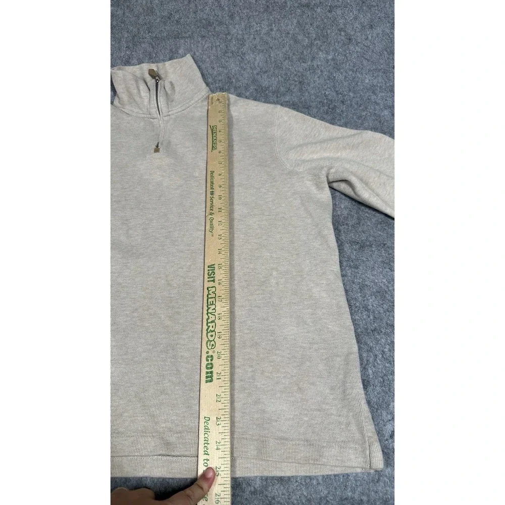 Polo Ralph Lauren Sweater Mens L Beige 1/4 Zip Mock Neck Pullover Pony Logo